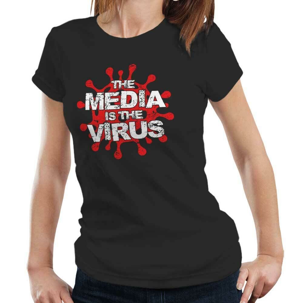 The Media Is The Virus Tshirt Fitted Ladies Style001