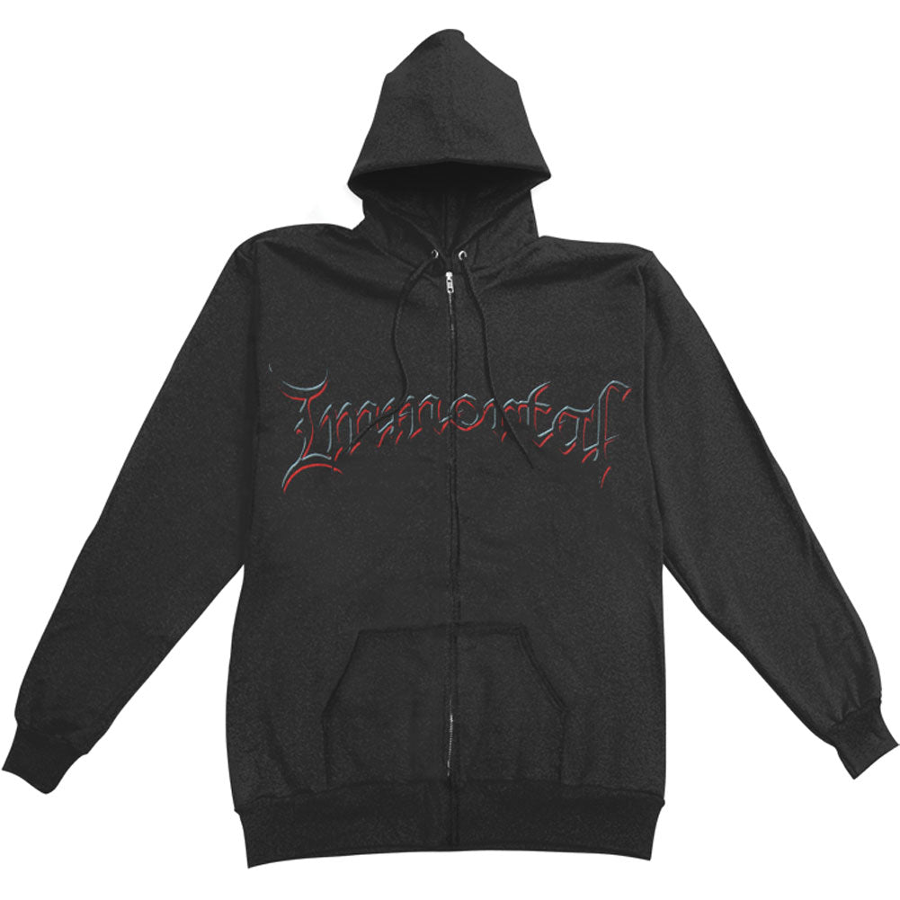 Damned In Black Zippered Hooded Sweatshirt
