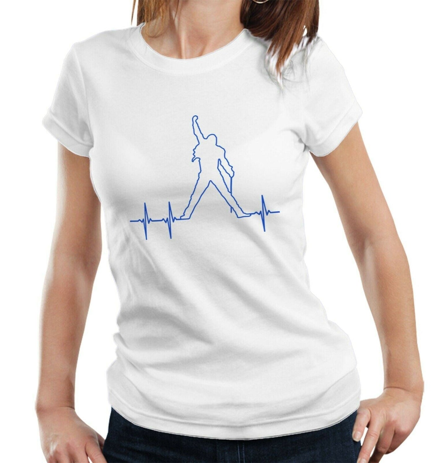Freddie Heart Monitor Fitted Ladies T-Shirt