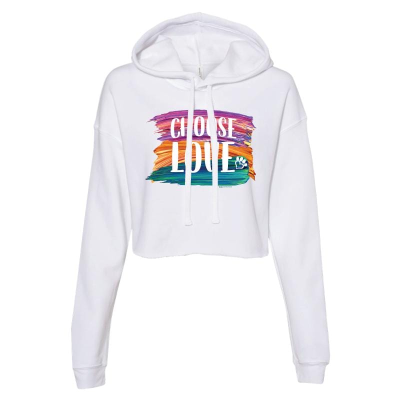 Choose Love Brush - Ladies Cropped Hoodie