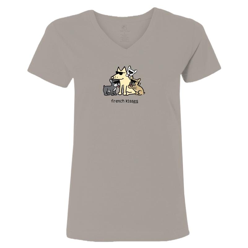 French Kisses - Titanium Ladies T-Shirt V-Neck