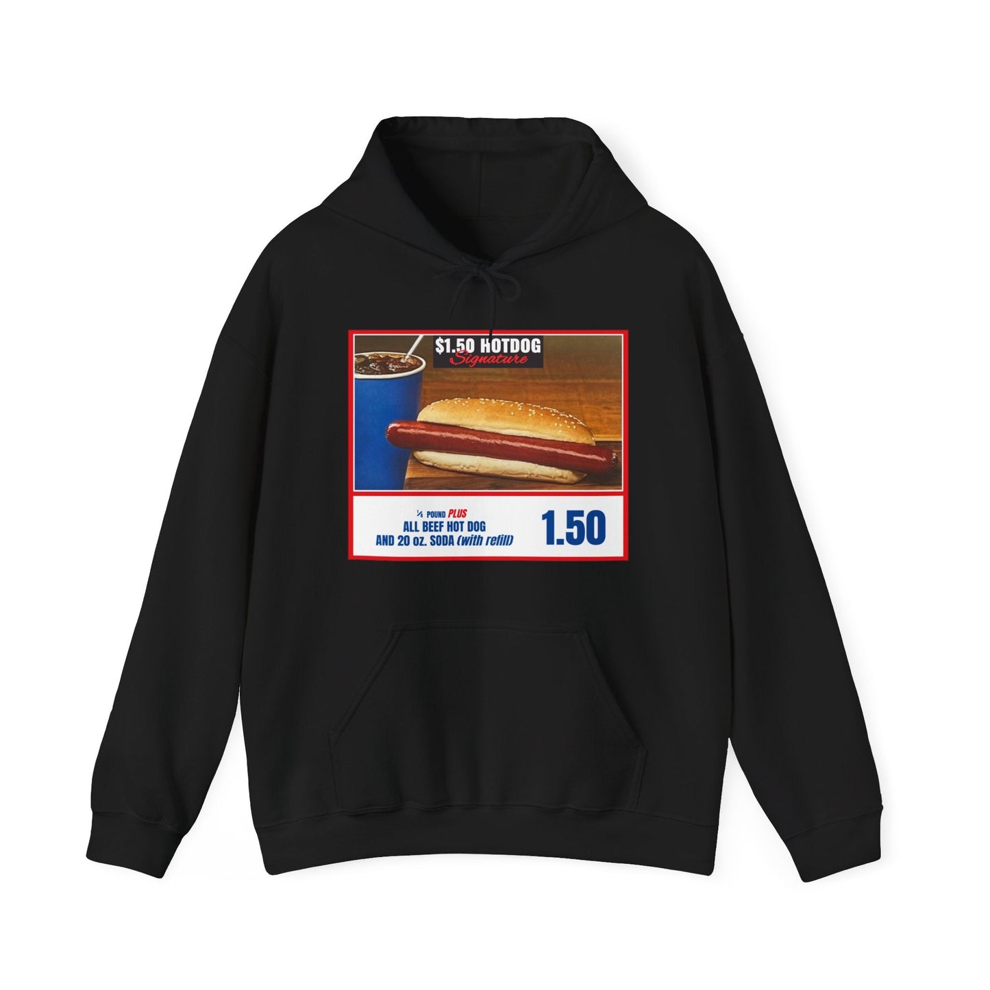 Costco $1.50 Hotdog (with back quote) - Unisex Heavy BlendÃ¢â€žÂ¢ Hooded Sweatshirt