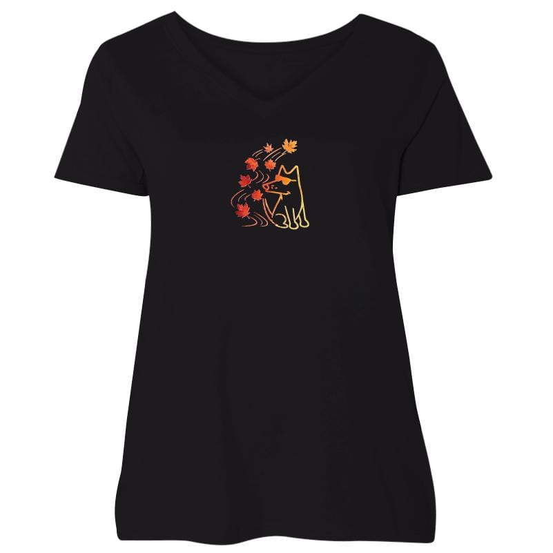 Autumn Wind - Ladies Curvy V-Neck Tee