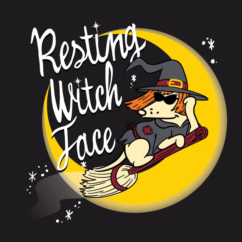 Resting Witch Face - Ladies Curvy V-Neck Tee