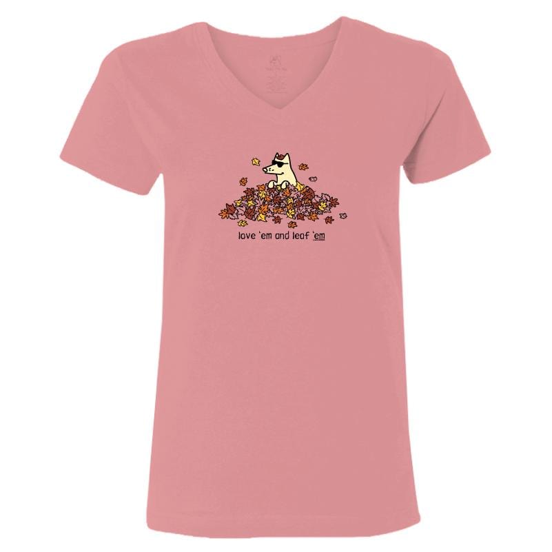 Love 'Em and Leaf Ã¢â‚¬ËœEm - Ladies T-Shirt V-Neck