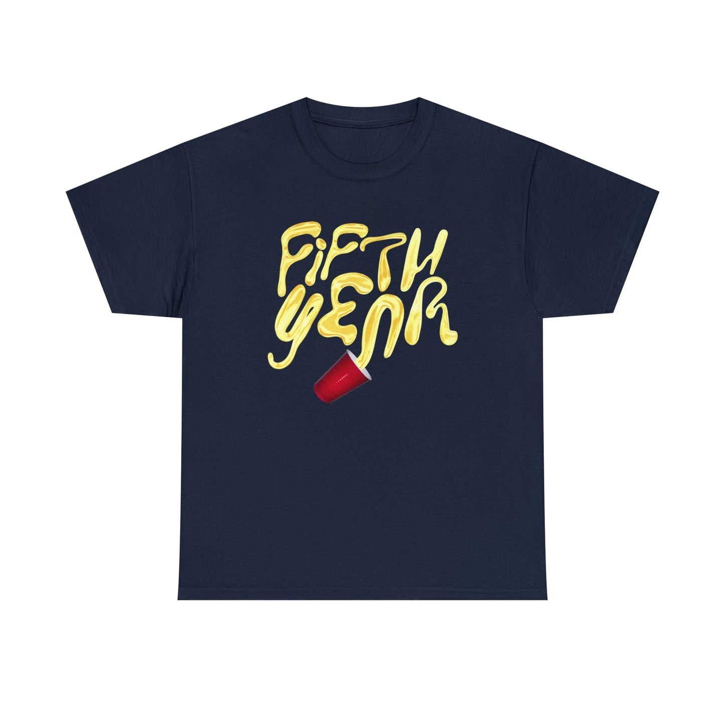 Fifth Year Beer Spill- Unisex Heavy Cotton Tee