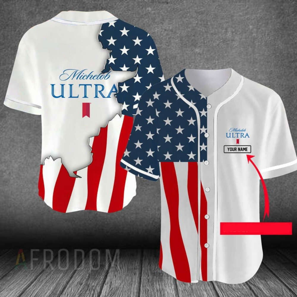 Customized US Flag Michelob Ultra Baseball Jersey: Stand Out with Personalized Style - Aopprinter