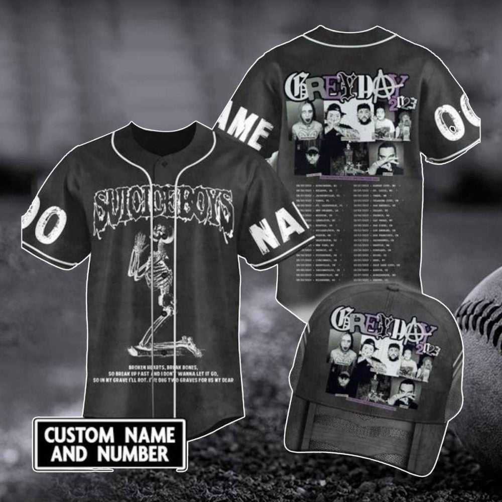 Sui cideboys 2023 Tour Baseball Jersey & Grey Day Shirt: Rap Hip Hop Merch Concert Tee & Gift - Aopprinter