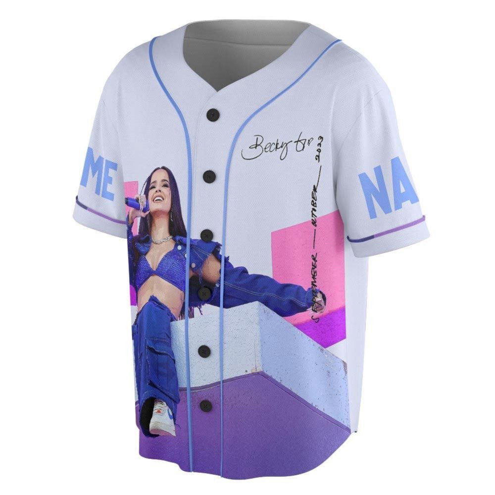 Becky G Baseball Jersey - Mi Casa Tu US Tour 2023 3D Shirt Official Merch for American Singer & Music Concerts - Aopprinter