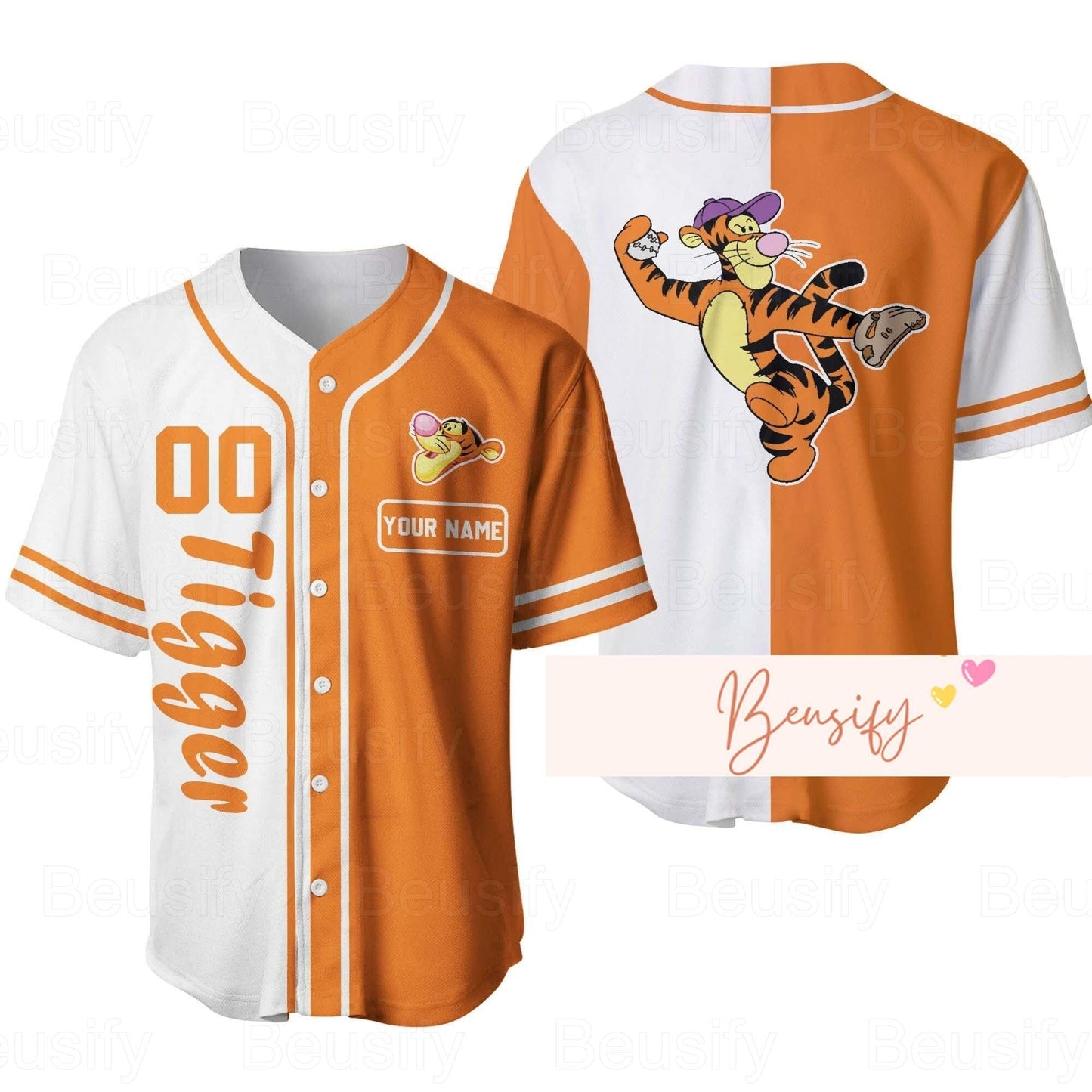 Tigger Jersey Shirt, Custom Tigger Baseball Shirt, Winnie The Pooh Baseball Jersey, Cartoon Movie Jersey, Shirt For Men - Bafud