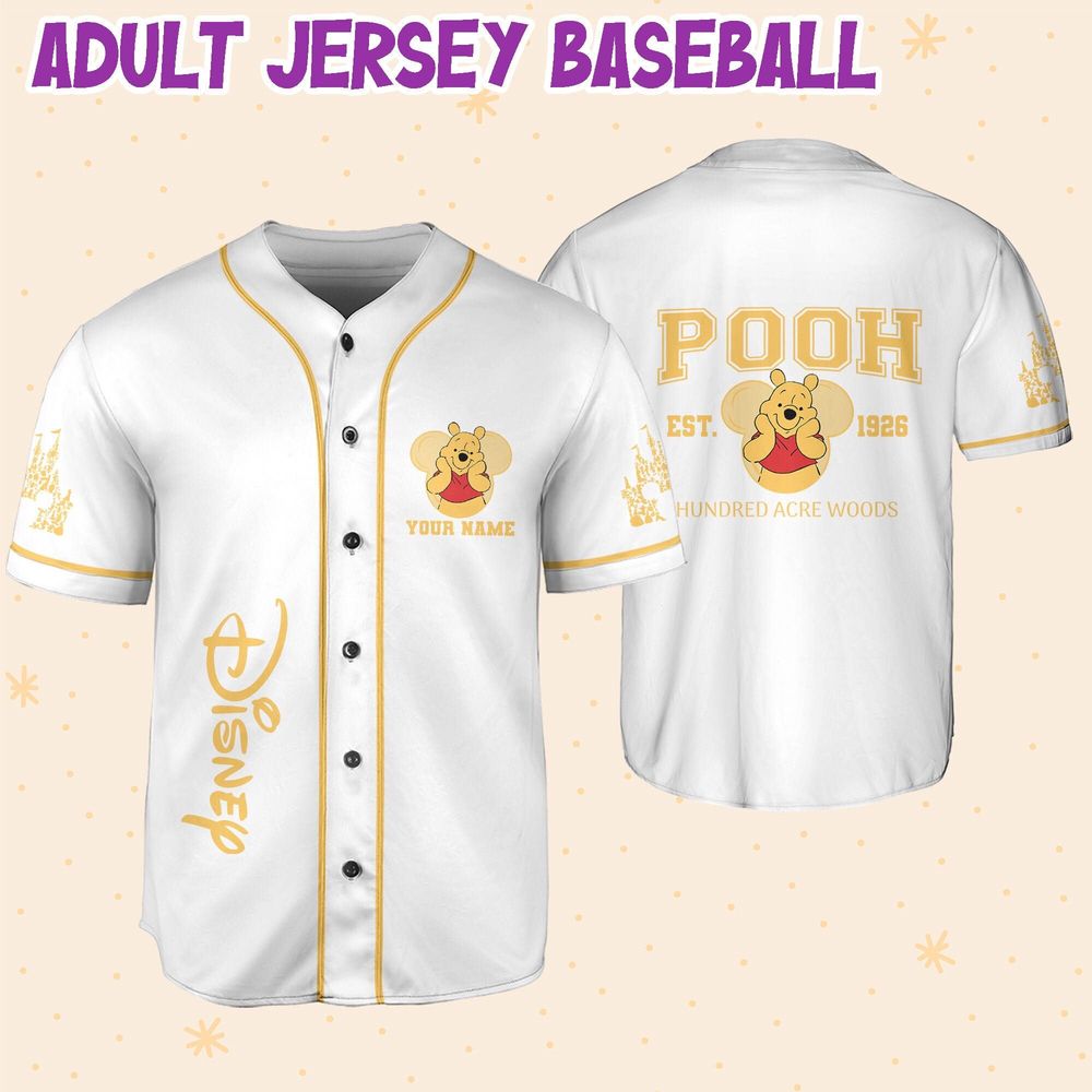 Personalize Winnie The Pooh Baseball Jersey - Bafud