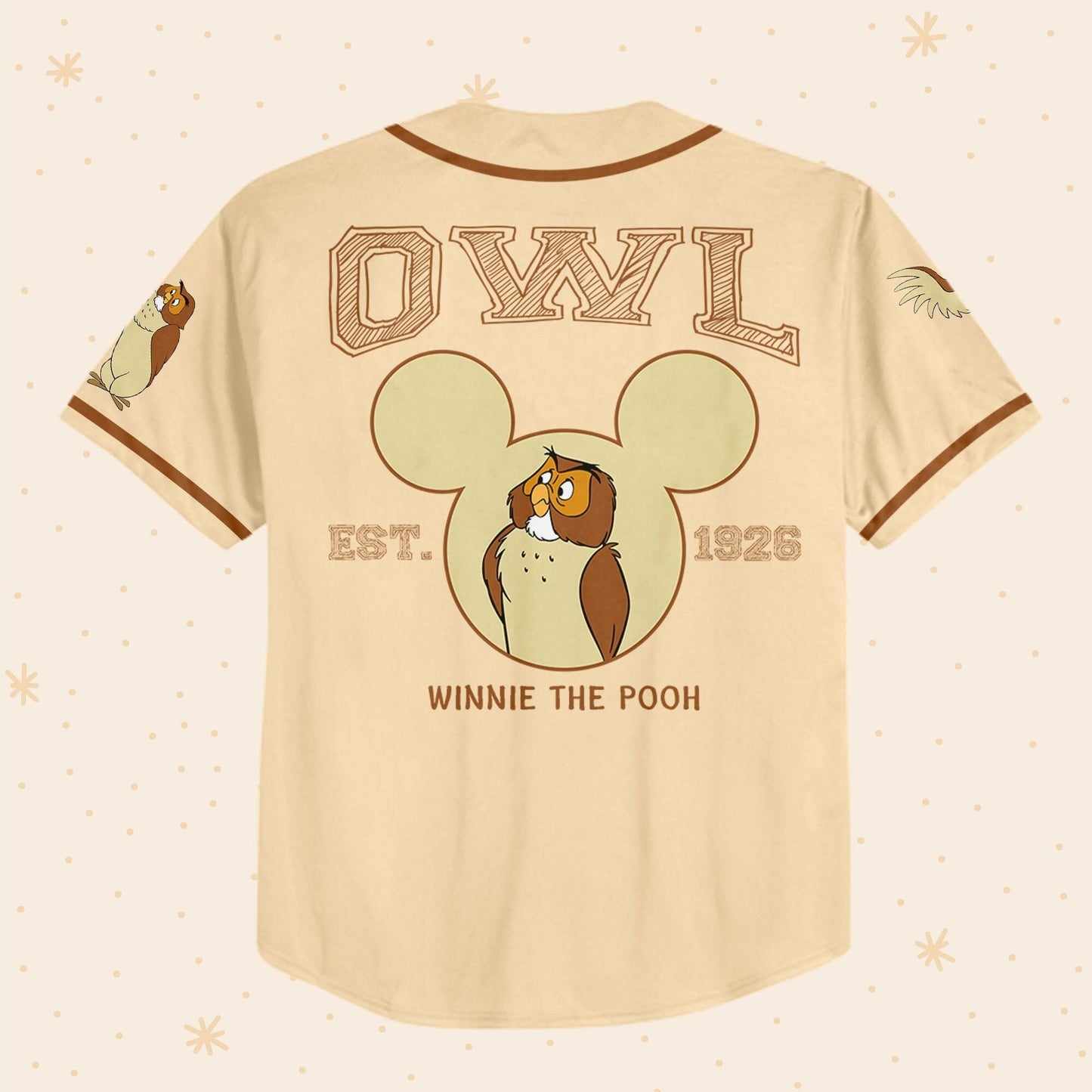 Personalized Winnie The Pooh Owl Baseball Jersey - Bafud