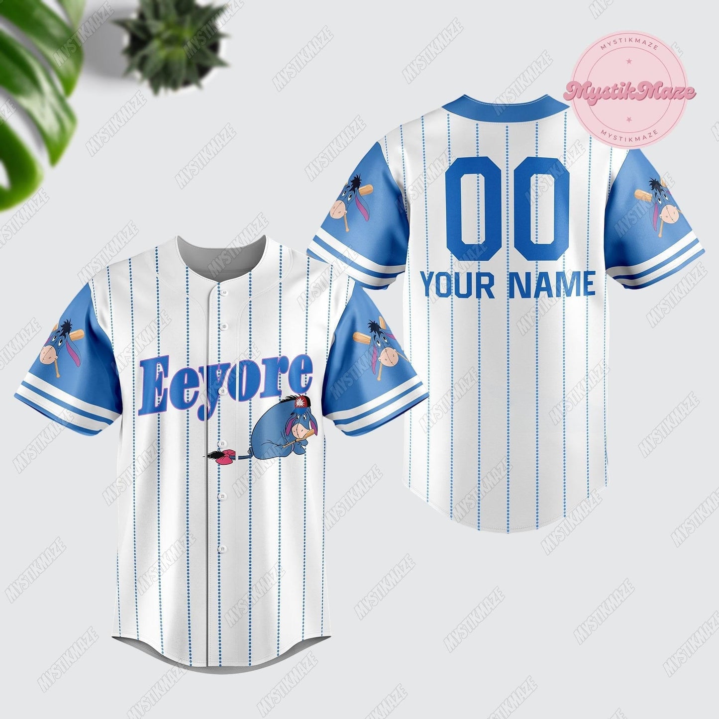 Personalized Eeyore Baseball Jersey, Winnie The Pooh Jersey, Eeyore Athletic Jersey, Eeyore Football Jersey, Custom Eeyore Jersey Shirt - Bafud