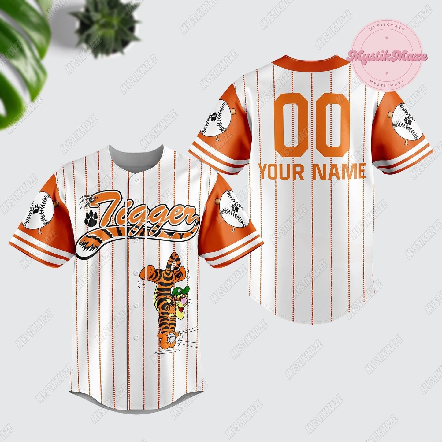 Personalized Tigger Jersey, Winnie The Pooh Jersey Shirt, Custom Tigger Baseball Jersey, Tigger Athletic Jersey, Tigger Jersey Women - Bafud