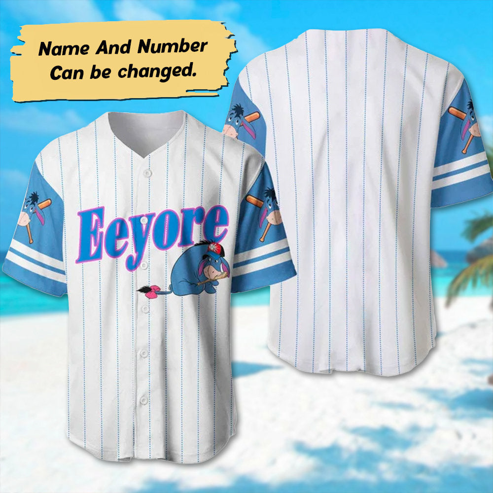 Custom Eeyore Baseball Jersey, Winnie The Pooh Basketball Jersey, Eeyore For Baseball Lover, Magic Kingdom Trip Outfit, Eeyore Kid Gift - Bafud