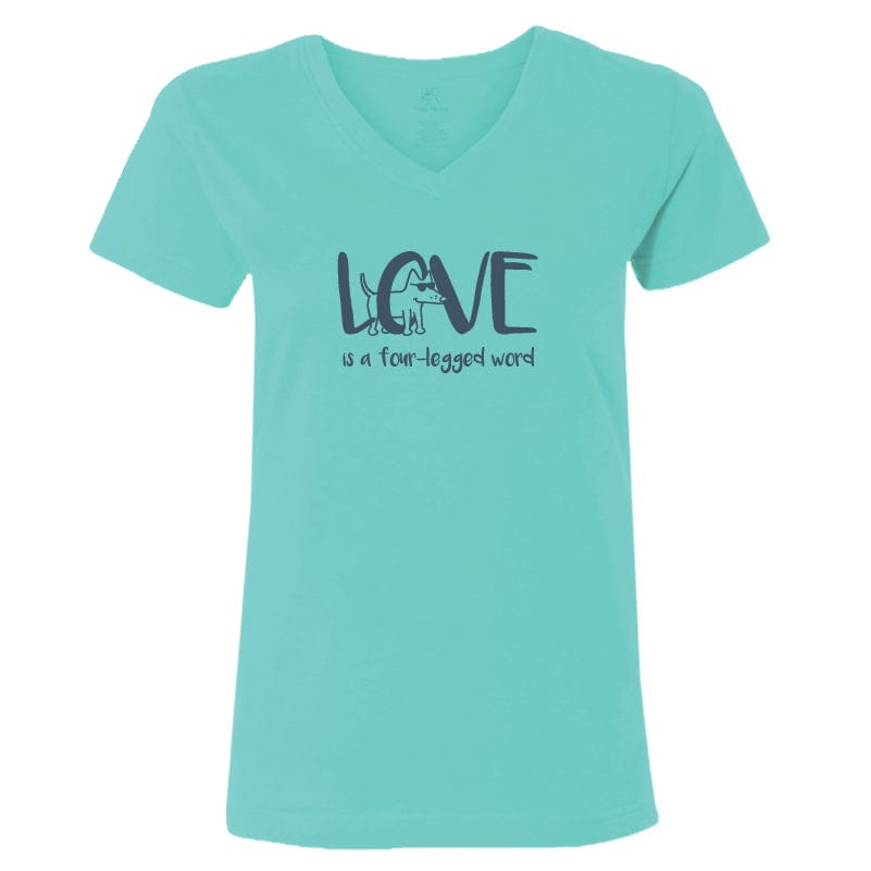 Love Is A Four-Legged Word - Ladies T-Shirt V-Neck