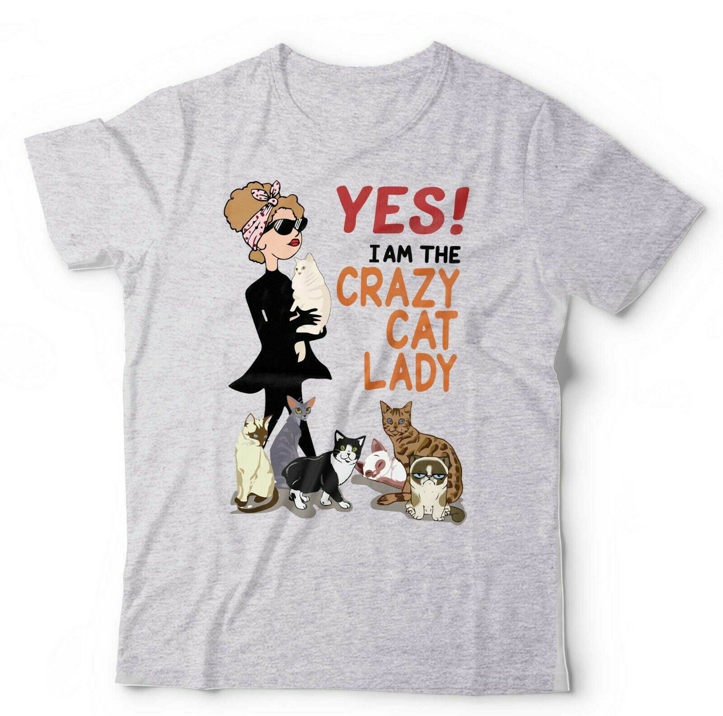 NEW Yes! I Am The Crazy Cat Lady 2 Tshirt Unisex