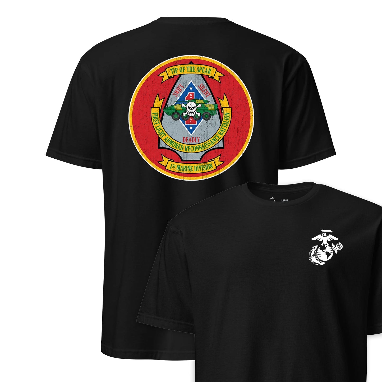 1st Light Armored Reconnaissance Battalion Back Print T-Shirt