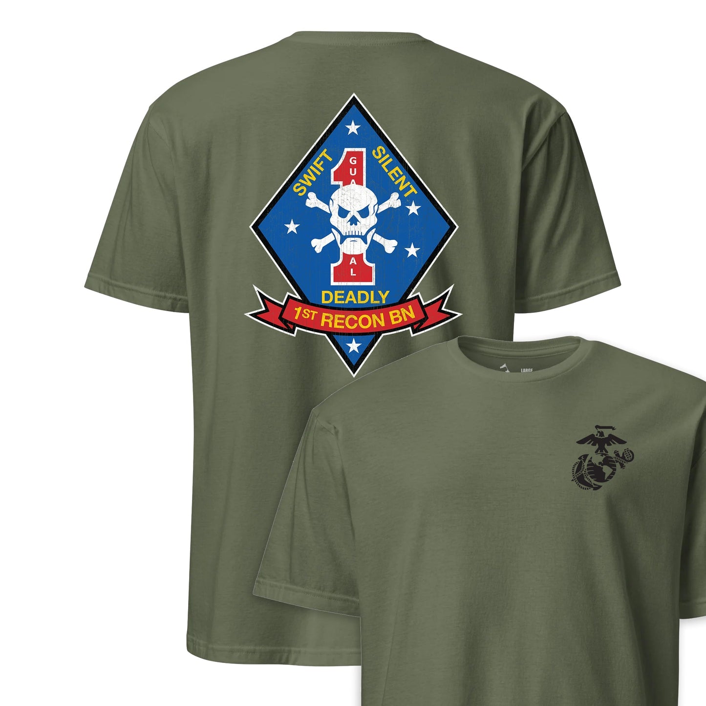 1st Recon Battalion Back Print T-Shirt