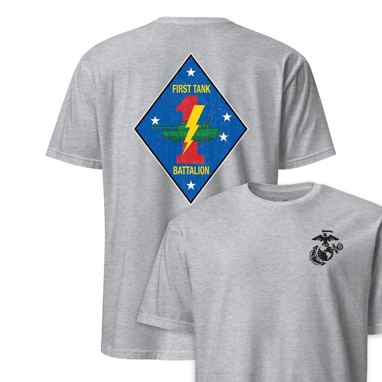 1st Tank Battalion Back Print T-Shirt
