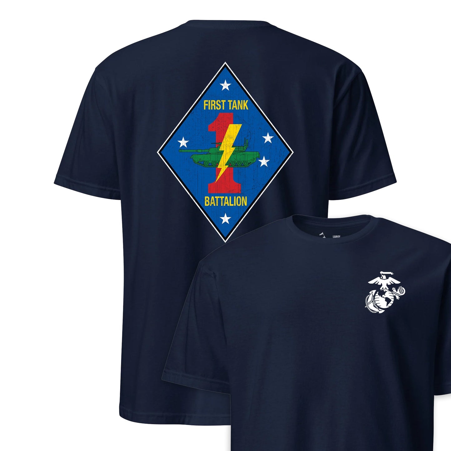 1st Tank Battalion Back Print T-Shirt