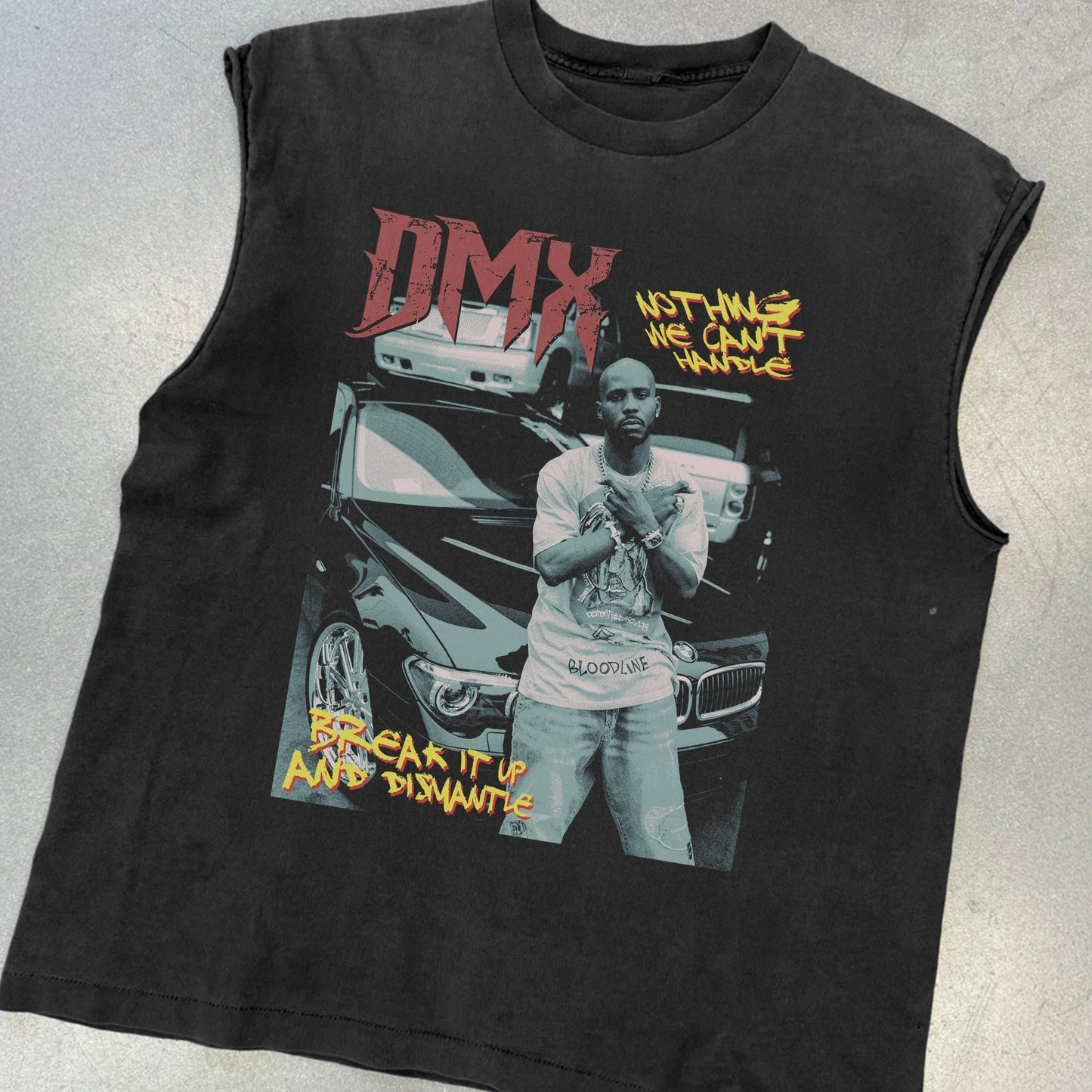 DMX HEAVYWEIGHT BLACK CUT- OFF T-SHIRT