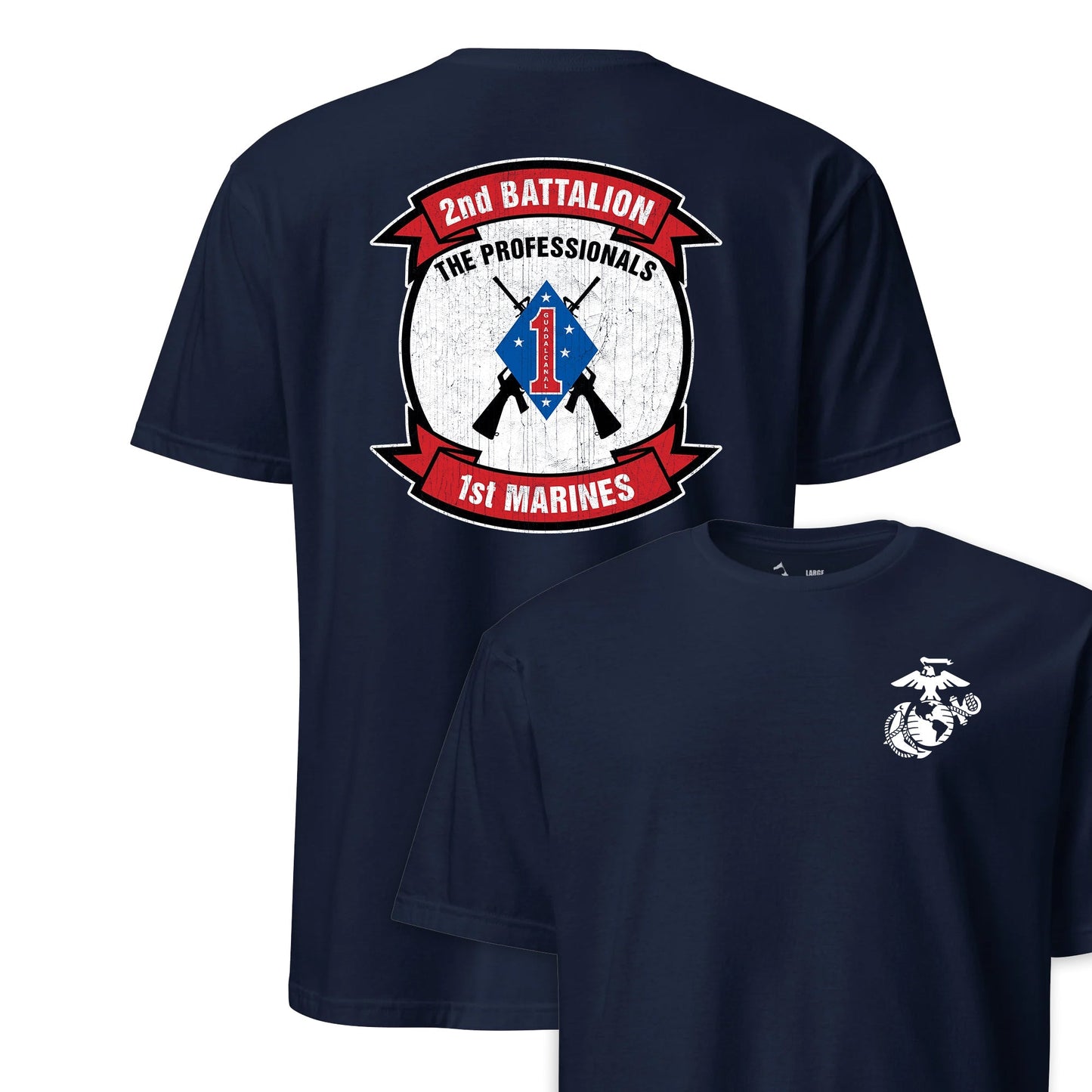 2nd Battalion 1st Marines Back Print T-Shirt