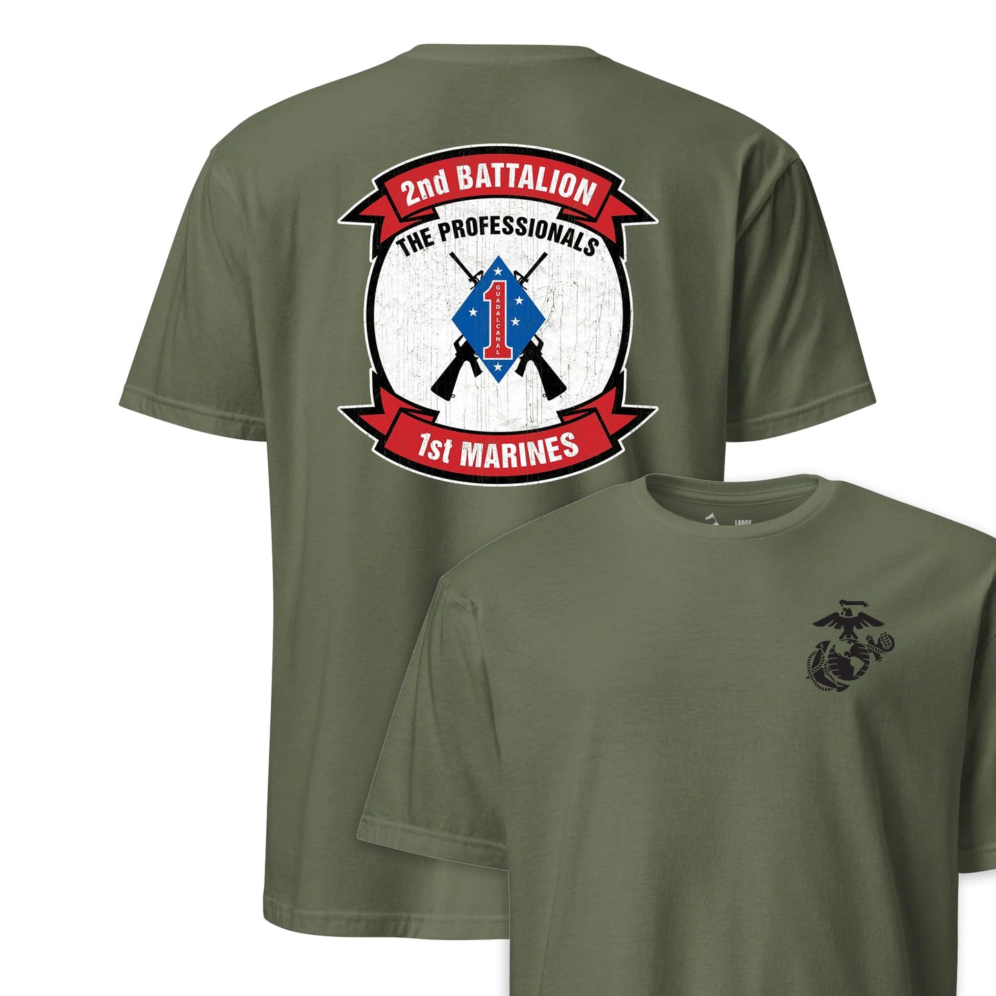 2nd Battalion 1st Marines Back Print T-Shirt