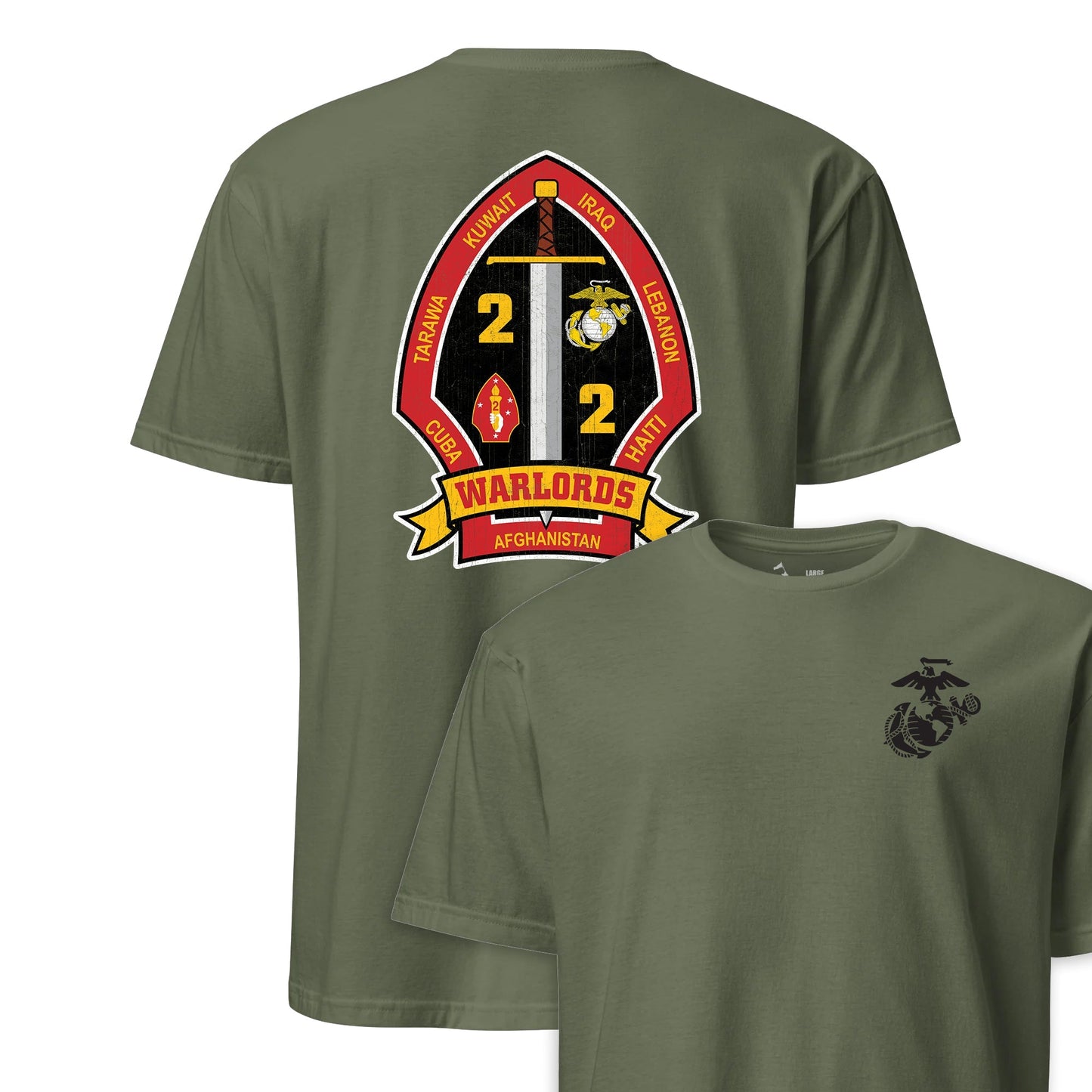 2nd Battalion 2nd Marines Back Print T-Shirt