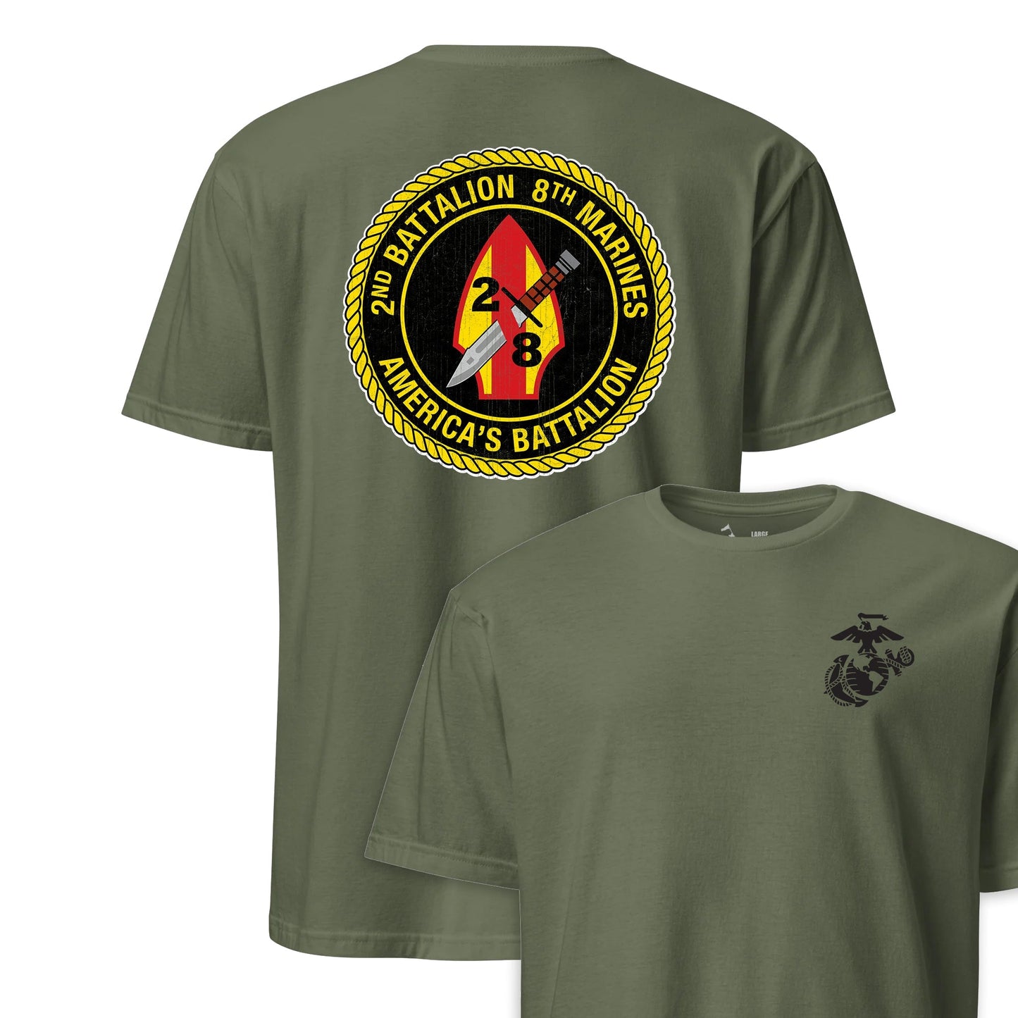 2nd Battalion 8th Marines Back Print T-Shirt