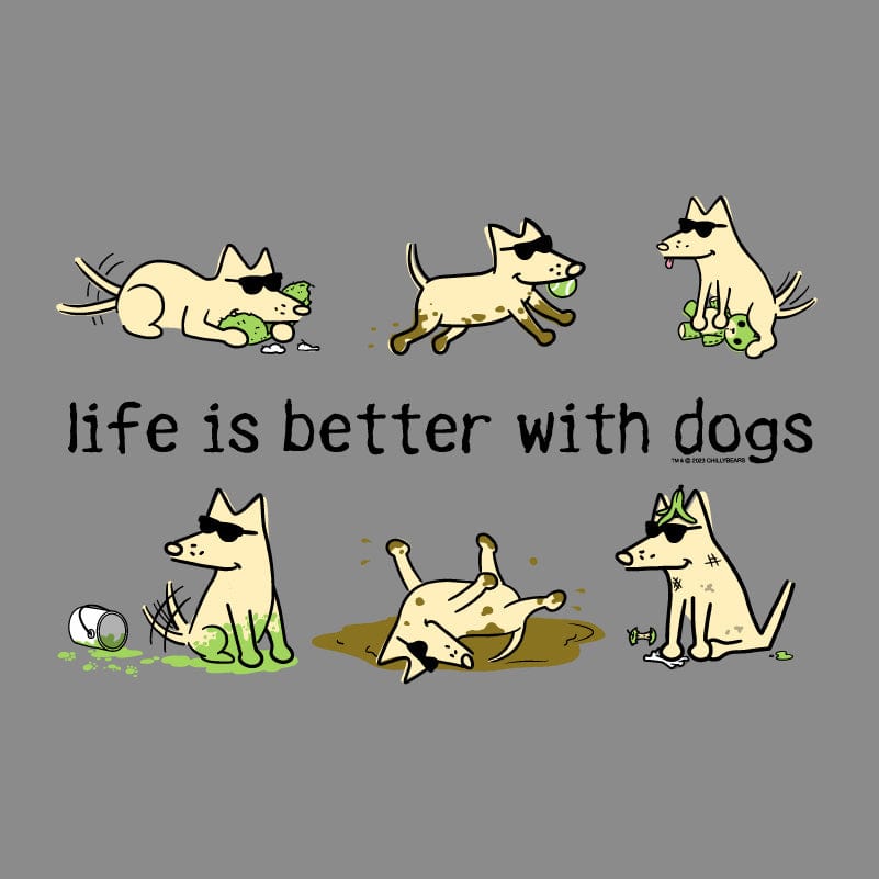 Life Is Better With Dogs - Ladies T-Shirt V-Neck Style001