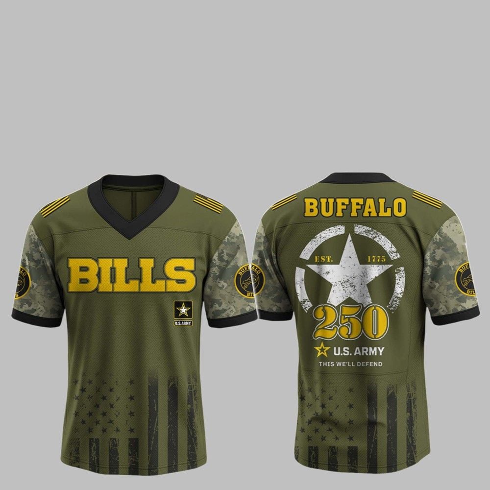 2025 Bills 250th Anniversary US Army Jersey - Grishko.com