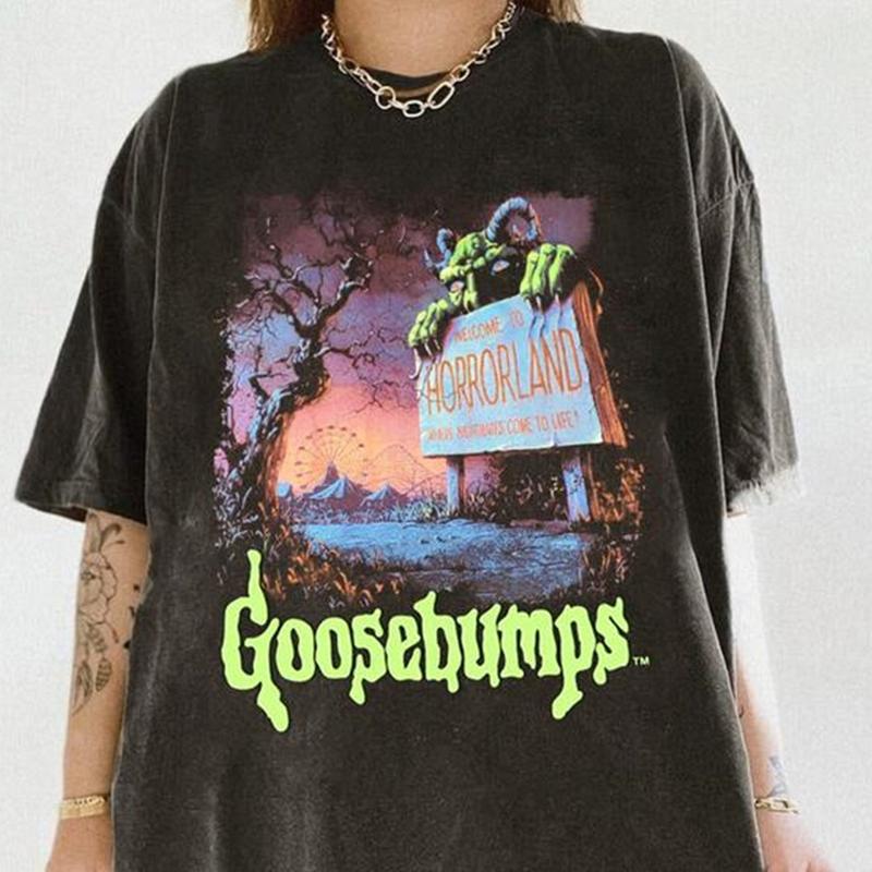 Goosebumps   Shirt, Welcome To   Land Shirt, Vintage Goosebumps Shirt, One Day At   Land, Halloween Shirt,   Movie Shirt Crewneck Cotton