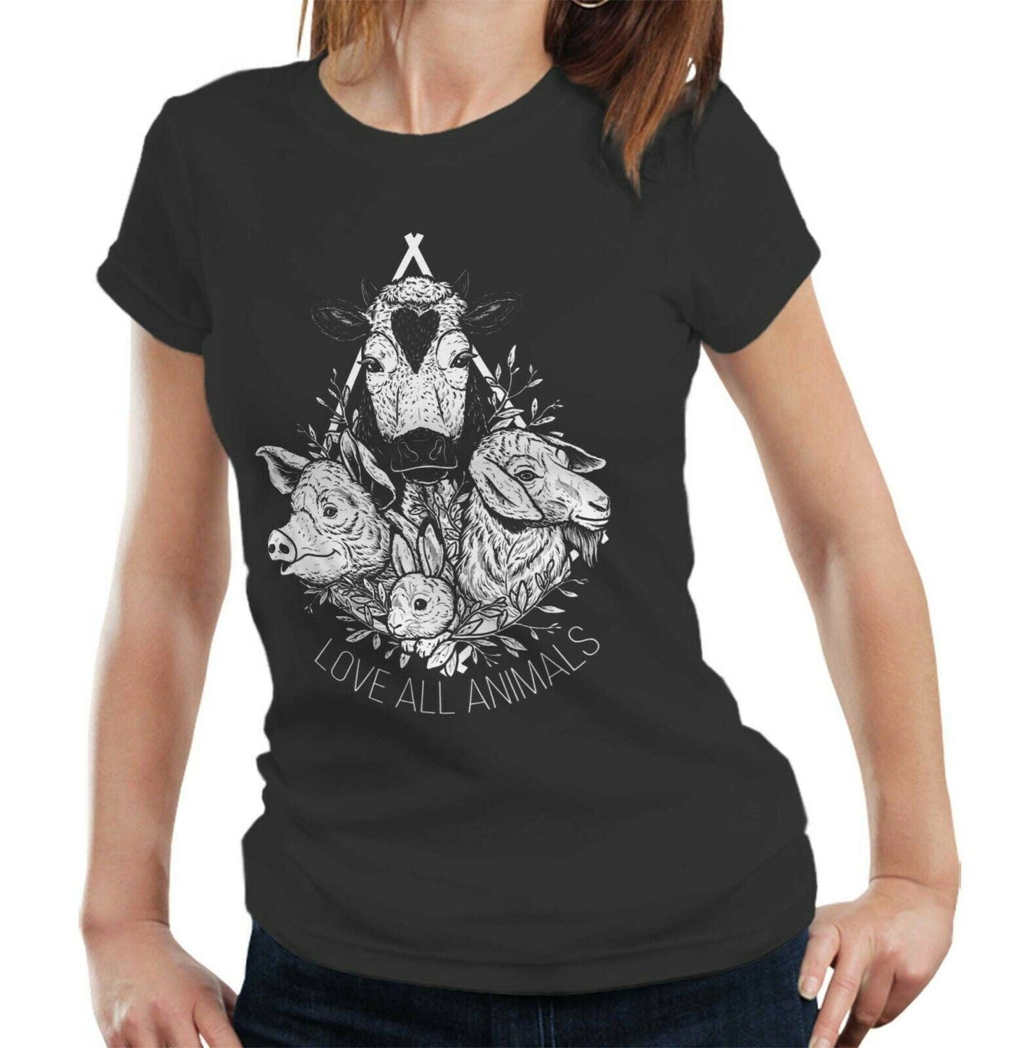 Love All Animals Tshirt Fitted Ladies
