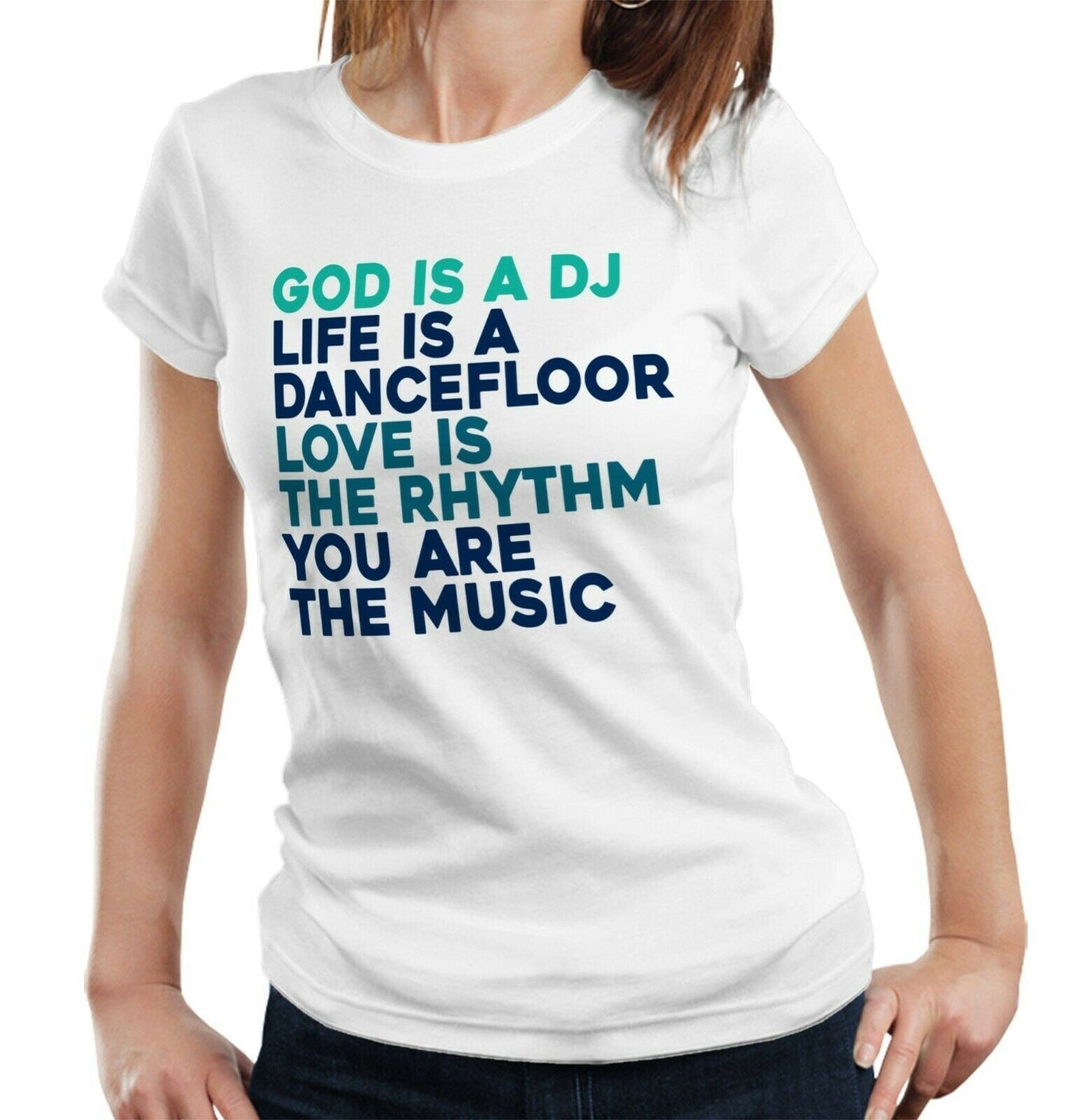 God Is A DJ Tshirt Fitted Ladies