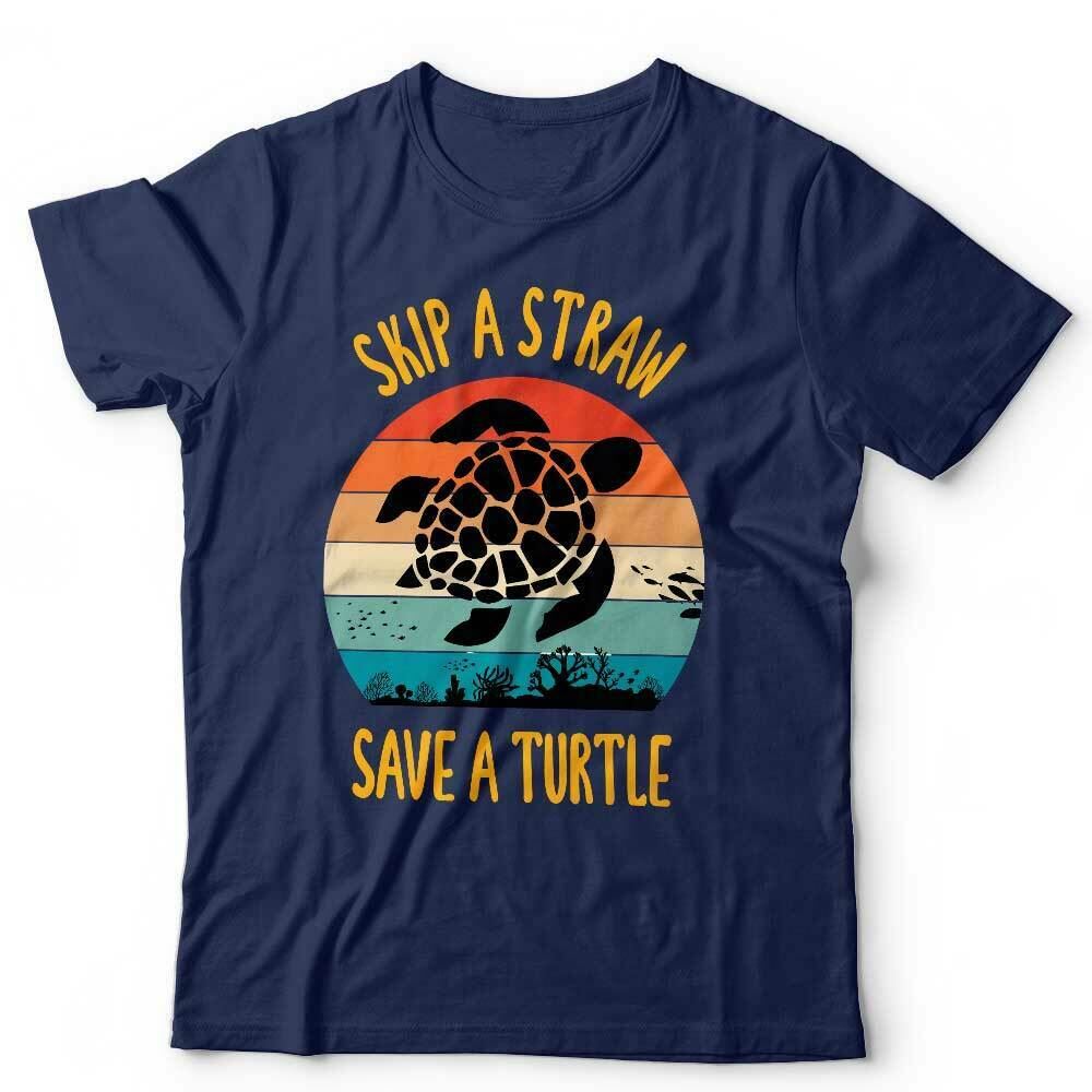 Skip A Straw Save A Turtle Tshirt Unisex & Kids