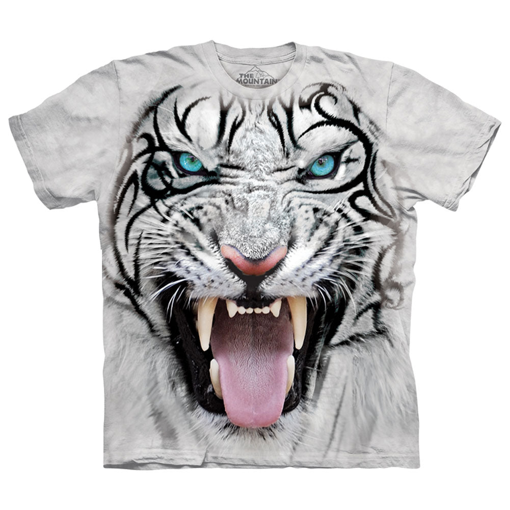 Big Face Tribal White Tiger T-shirt Style001
