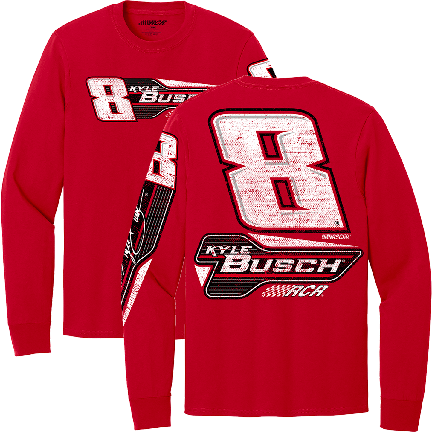 KYLE BUSCH #8 RED 3-SPOT LONGSLEEVE TEE