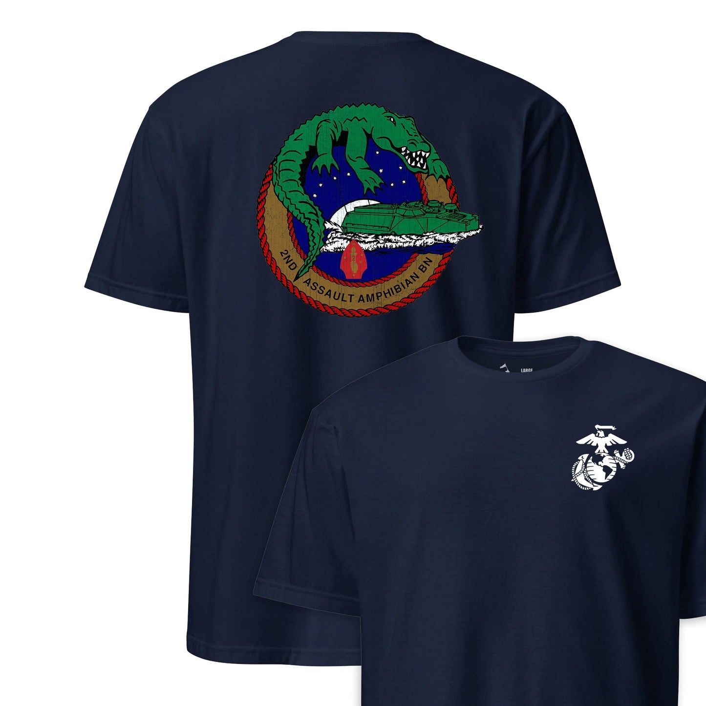 2nd Assault Amphibian Battalion Back Print T-Shirt