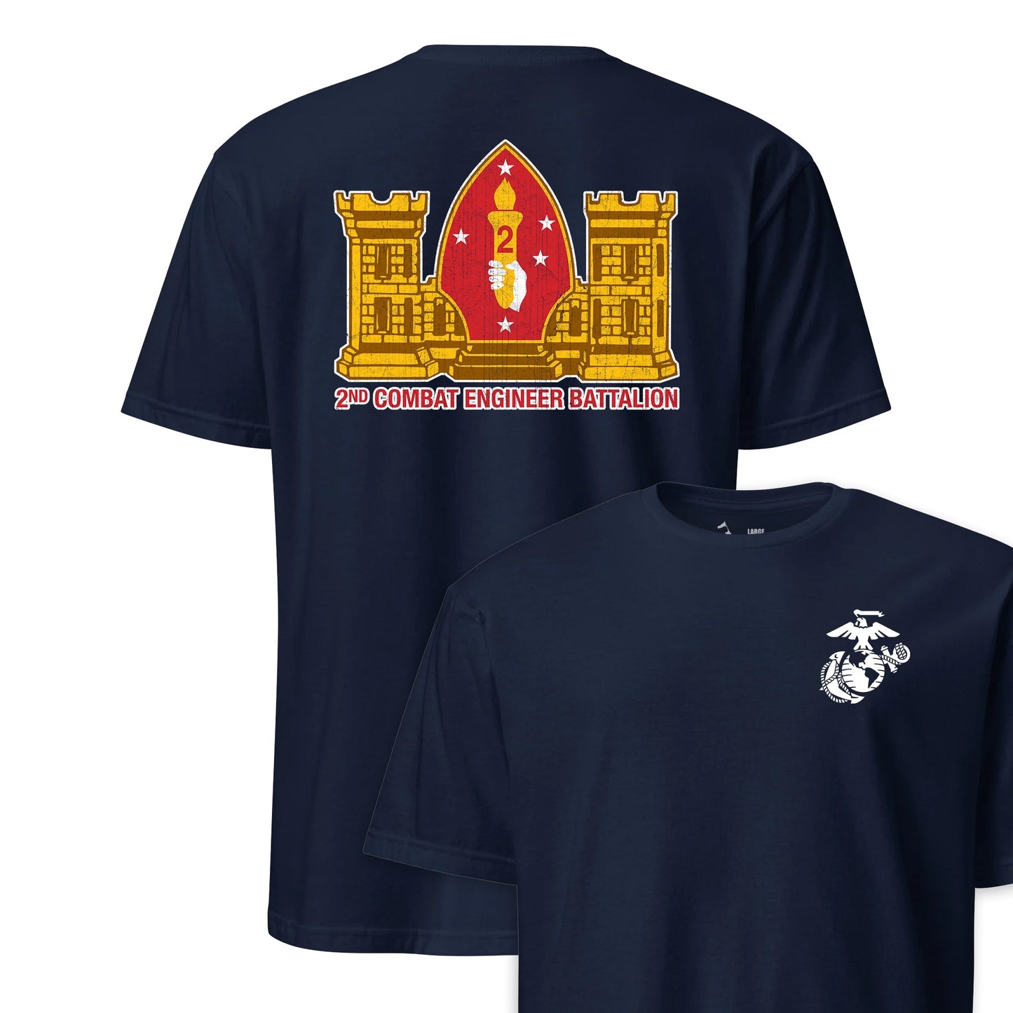 2nd Combat Engineer Battalion Back Print T-Shirt