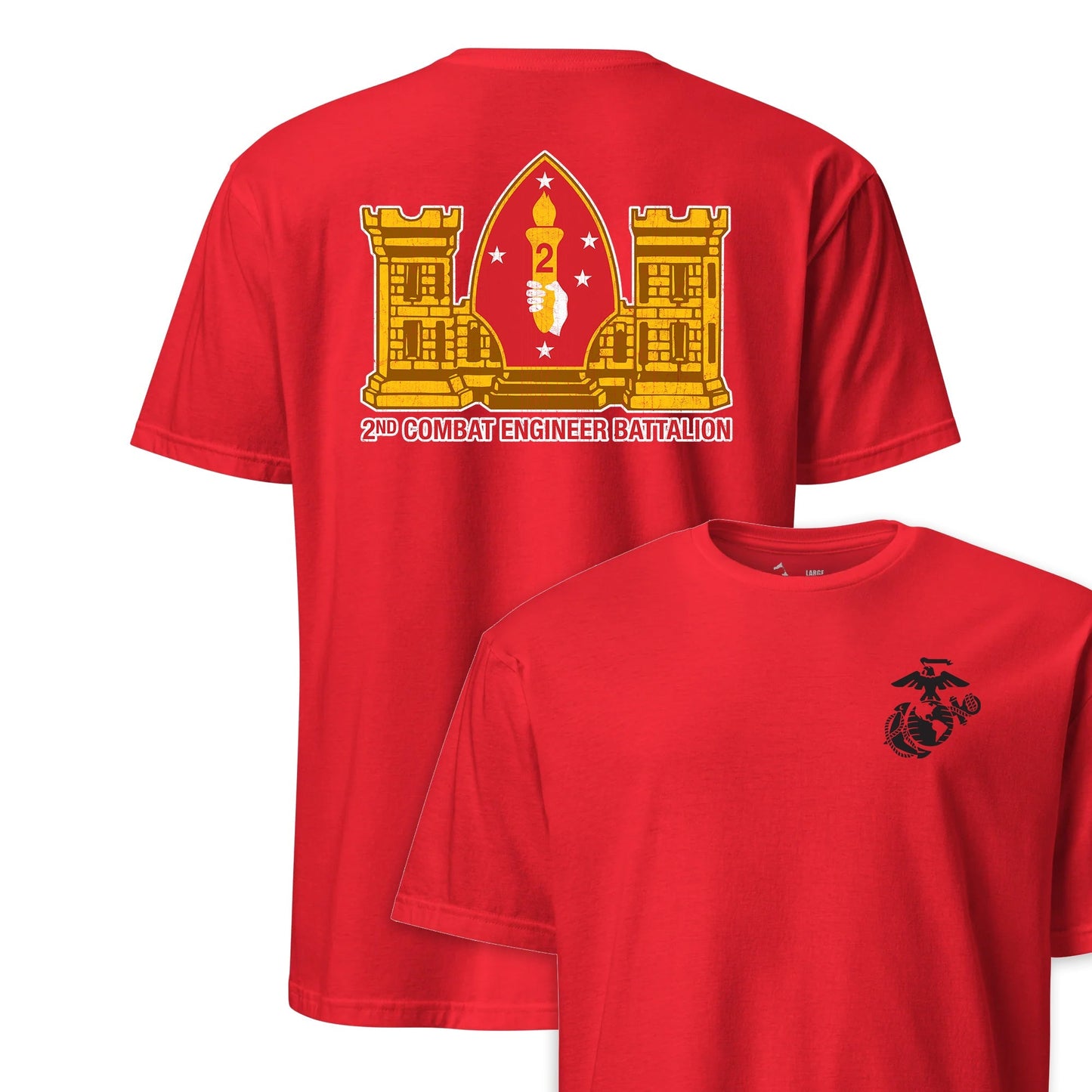 2nd Combat Engineer Battalion Back Print T-Shirt