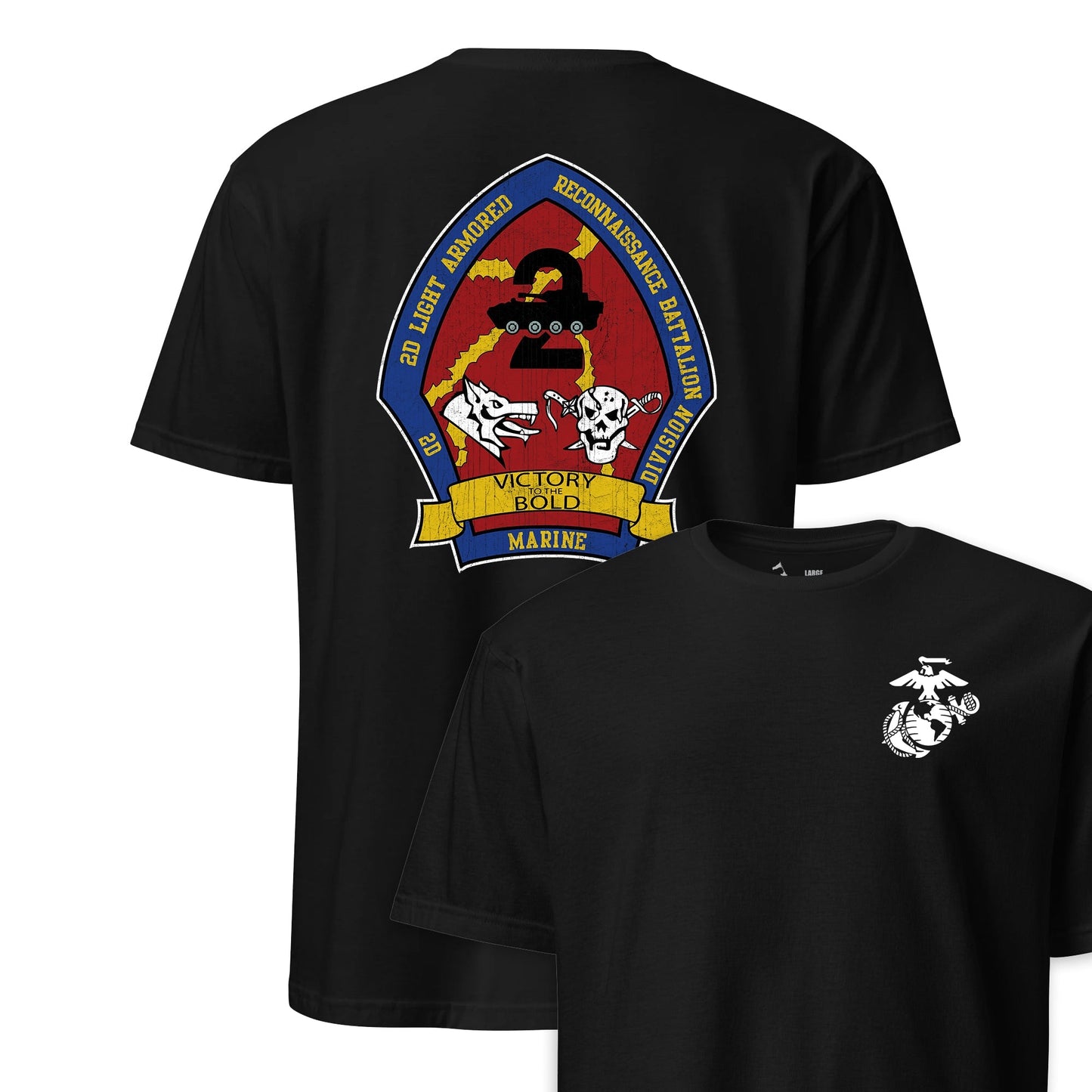 2nd Light Armored Reconnaissance Battalion Back Print T-Shirt