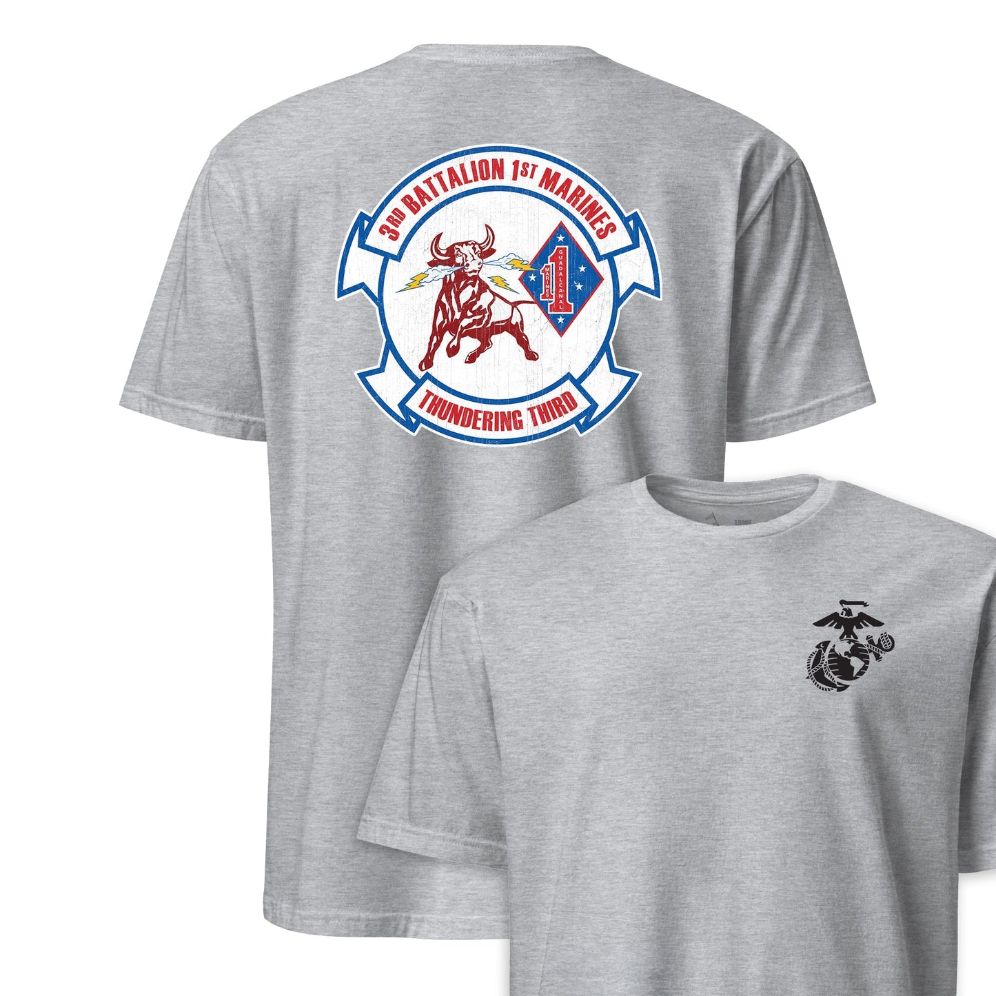 3rd Battalion 1st Marines Back Print T-Shirt