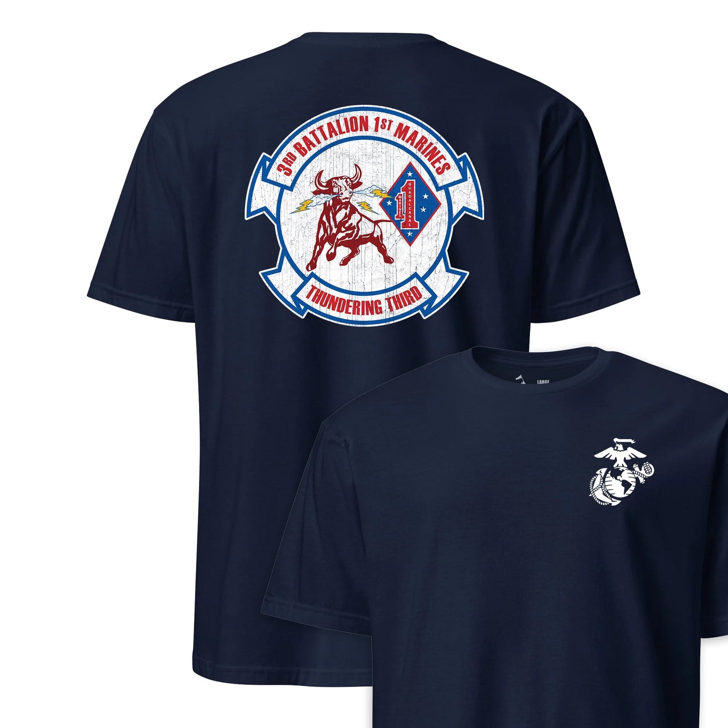 3rd Battalion 1st Marines Back Print T-Shirt