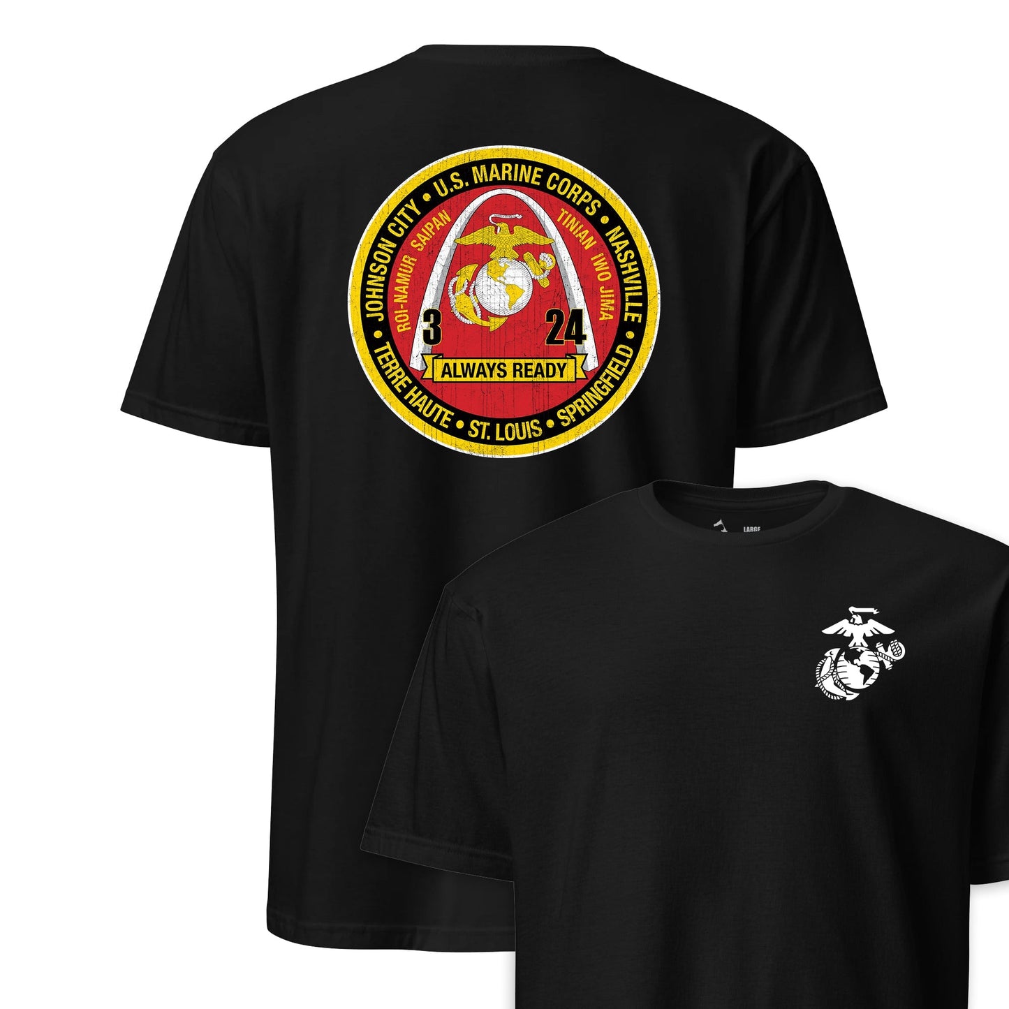 3rd Battalion 24th Marines Back Print T-Shirt