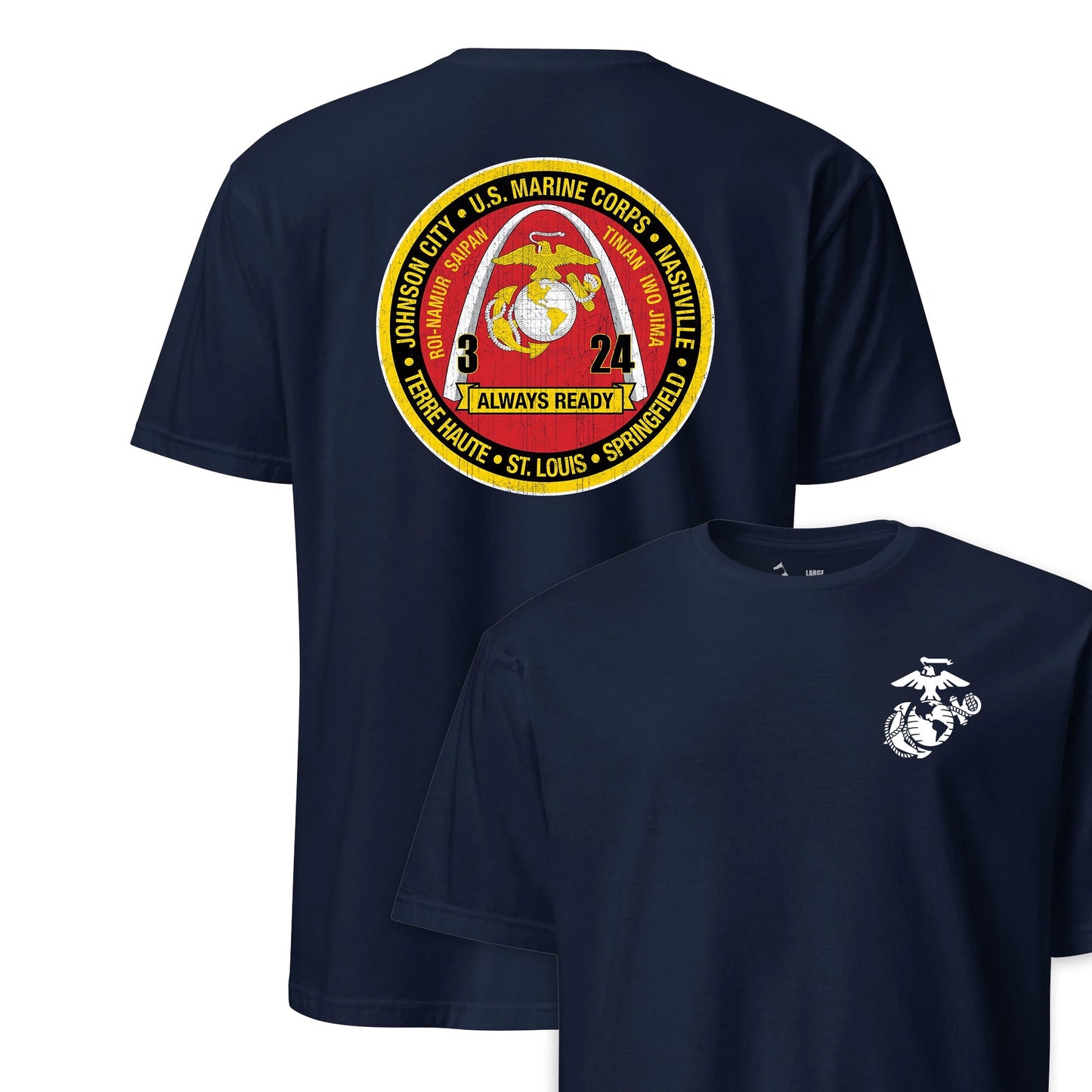 3rd Battalion 24th Marines Back Print T-Shirt