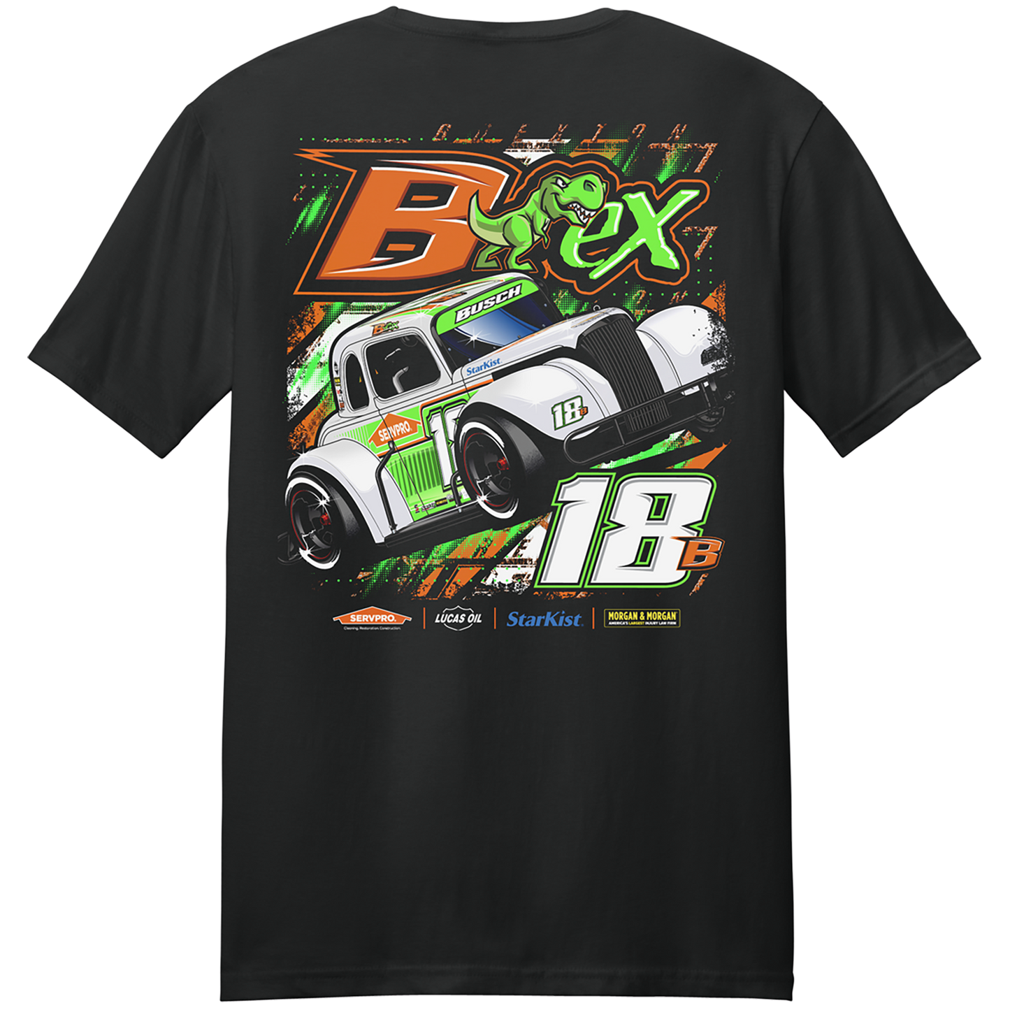 BREXTON BUSCH #18B LEGEND BLACK 2-SPOT TEE
