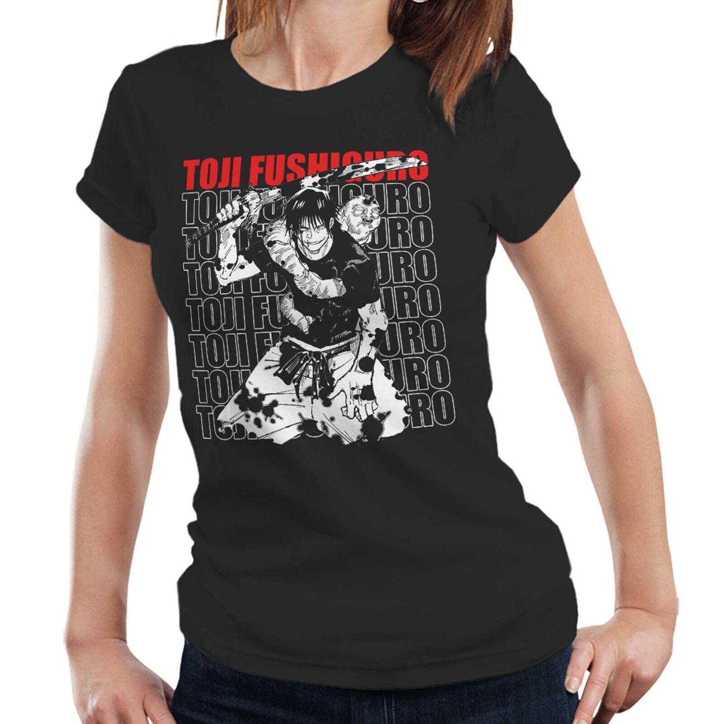 Toji Fushiguro Tshirt  Anime Semi Fitted Ladies