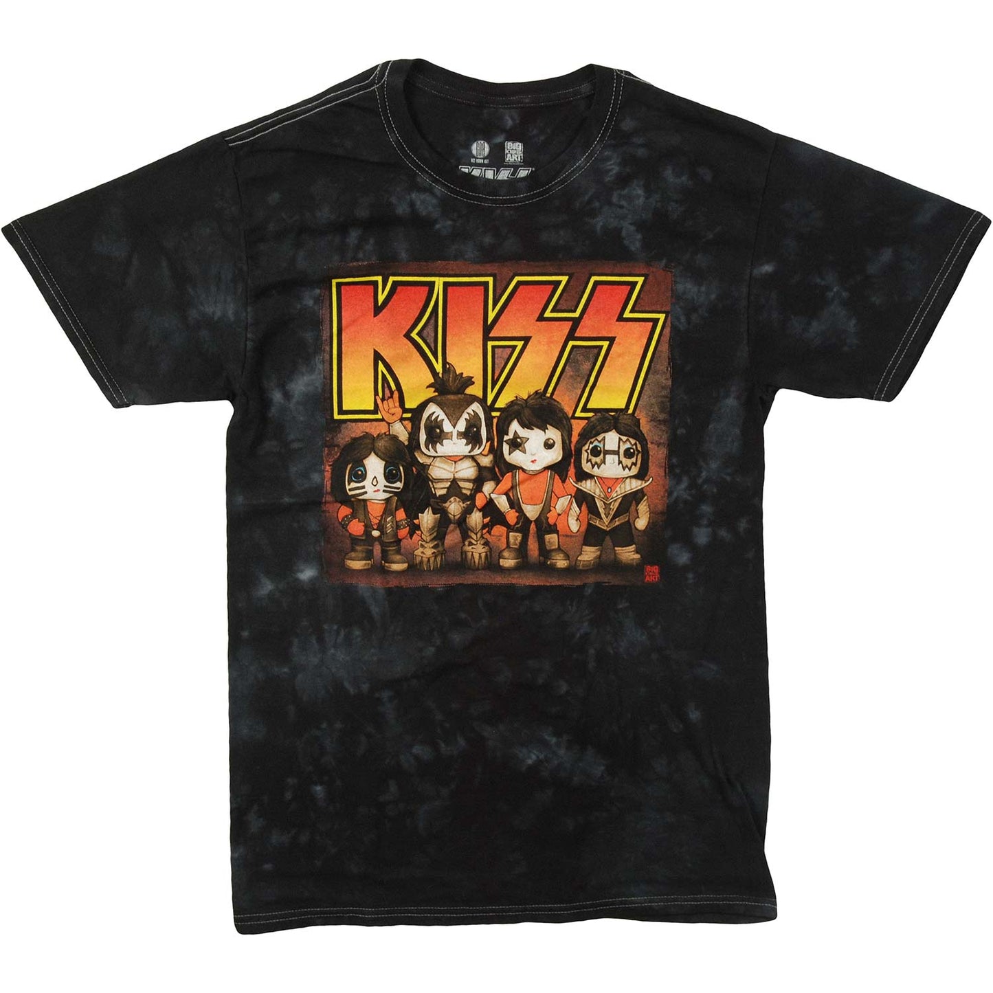 Big Chris Men's Garment Dye "KISS Line Up Garment Dye" Tie Dye T-shirt