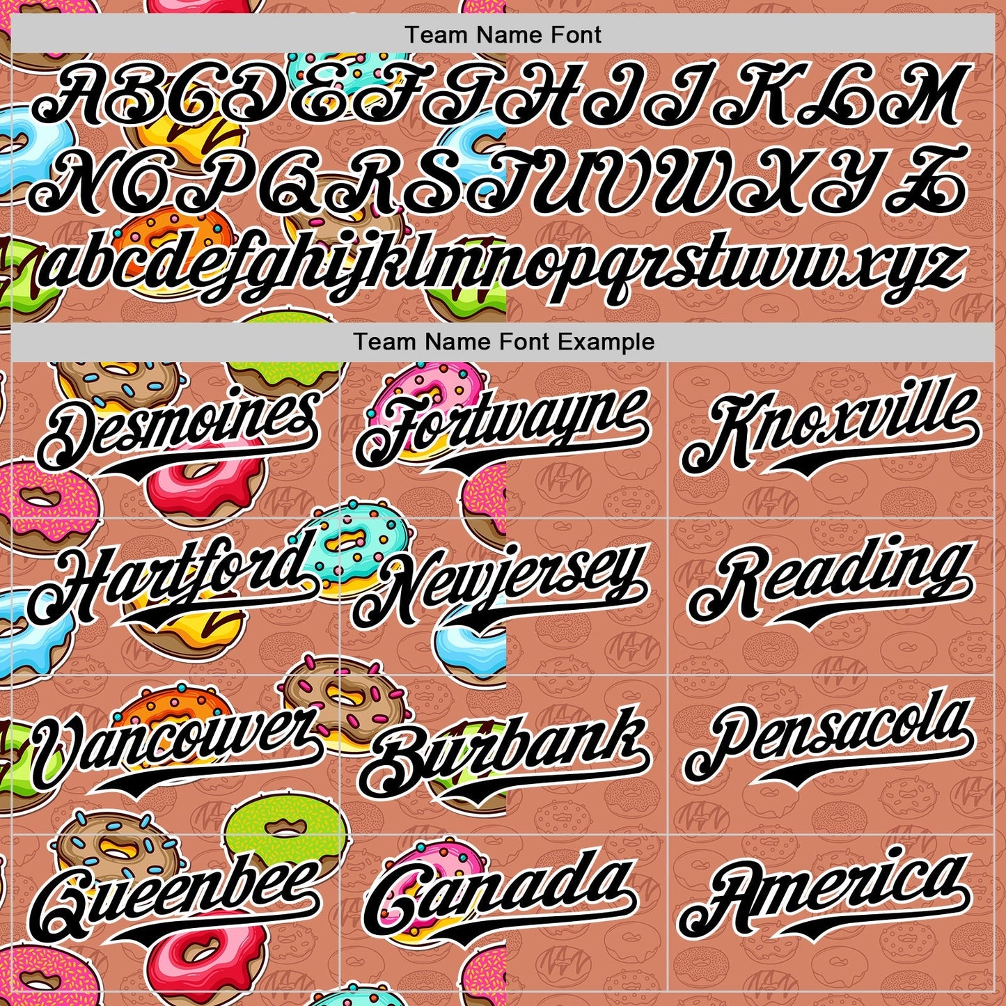 Custom Brown Black-White 3D Pattern Design Foodie Food Dessert Doughnut Authentic Baseball Jersey